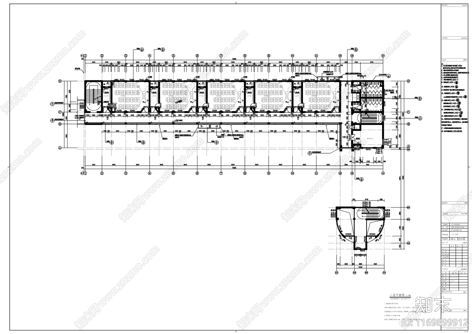 现代学校建筑cad施工图下载【ID:1169899912】