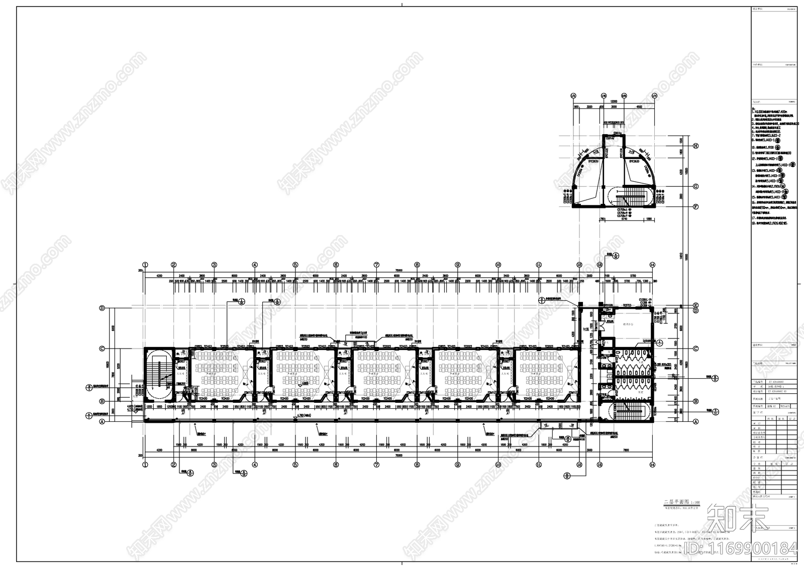 现代学校建筑cad施工图下载【ID:1169900184】
