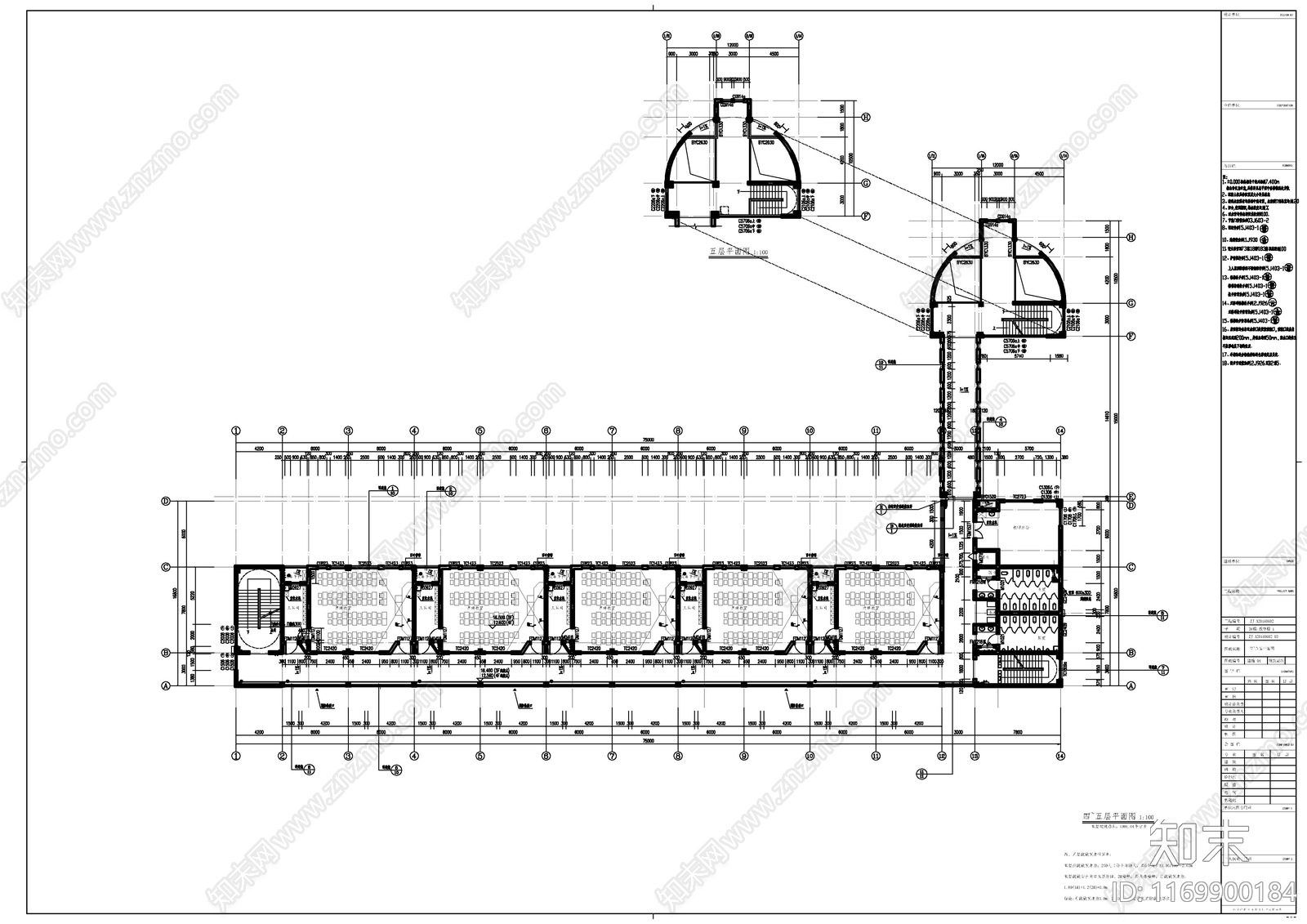 现代学校建筑cad施工图下载【ID:1169900184】