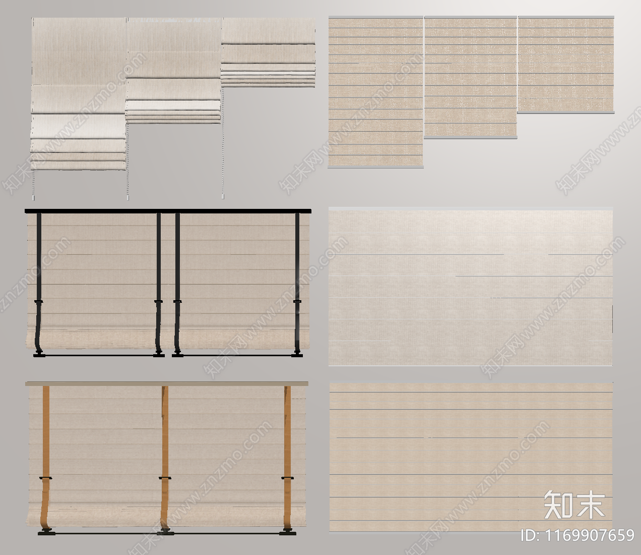 现代窗帘SU模型下载【ID:1169907659】