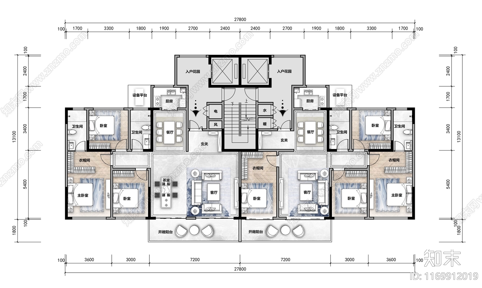 现代住宅楼建筑cad施工图下载【ID:1169912019】