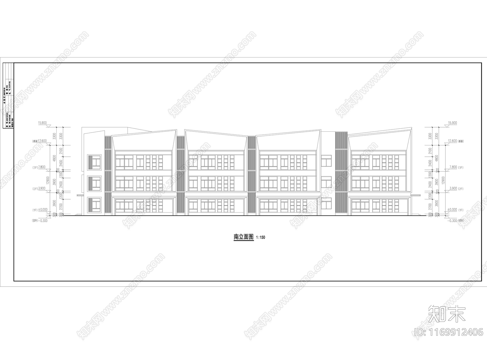 现代幼儿园建筑cad施工图下载【ID:1169912406】