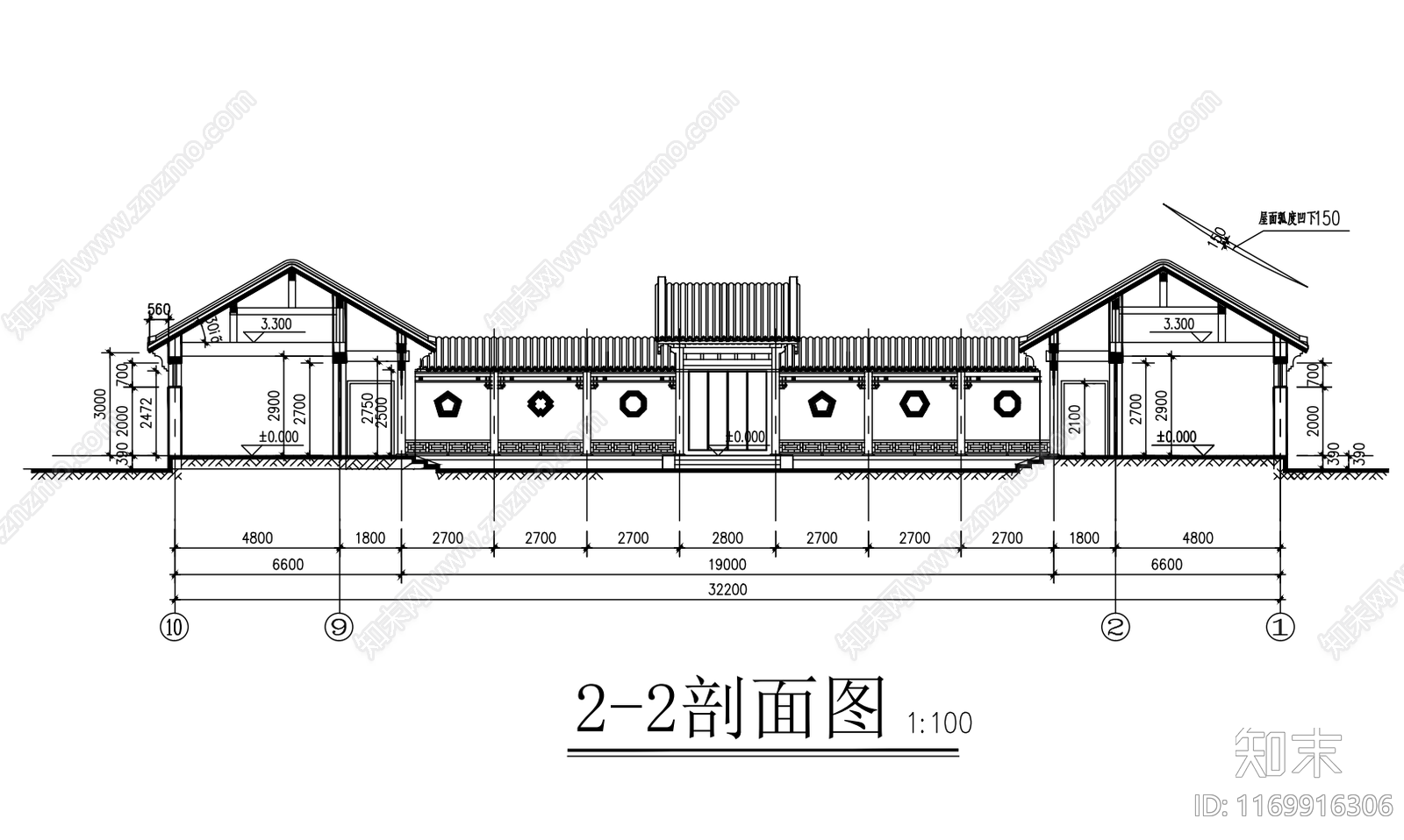 中式四合院cad施工图下载【ID:1169916306】