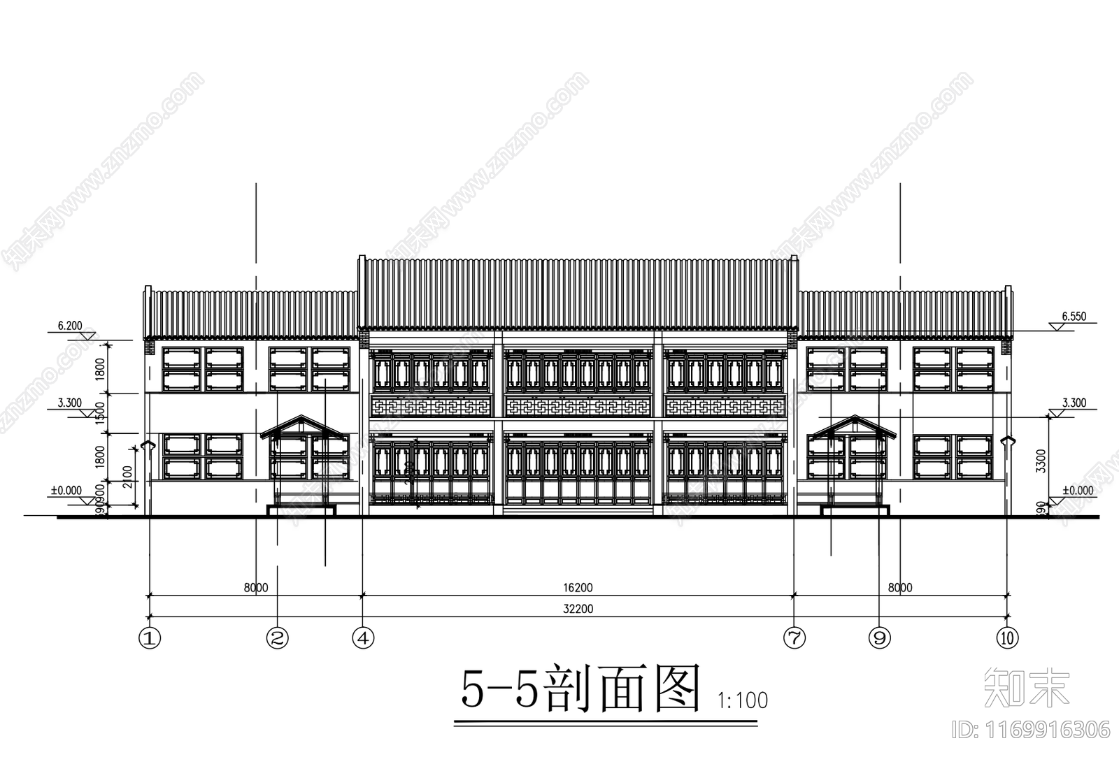 中式四合院cad施工图下载【ID:1169916306】