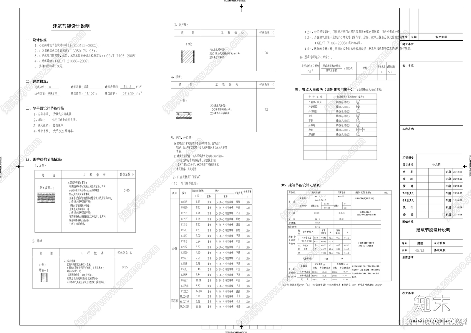 现代奶油幼儿园建筑施工图下载【ID:1169915093】