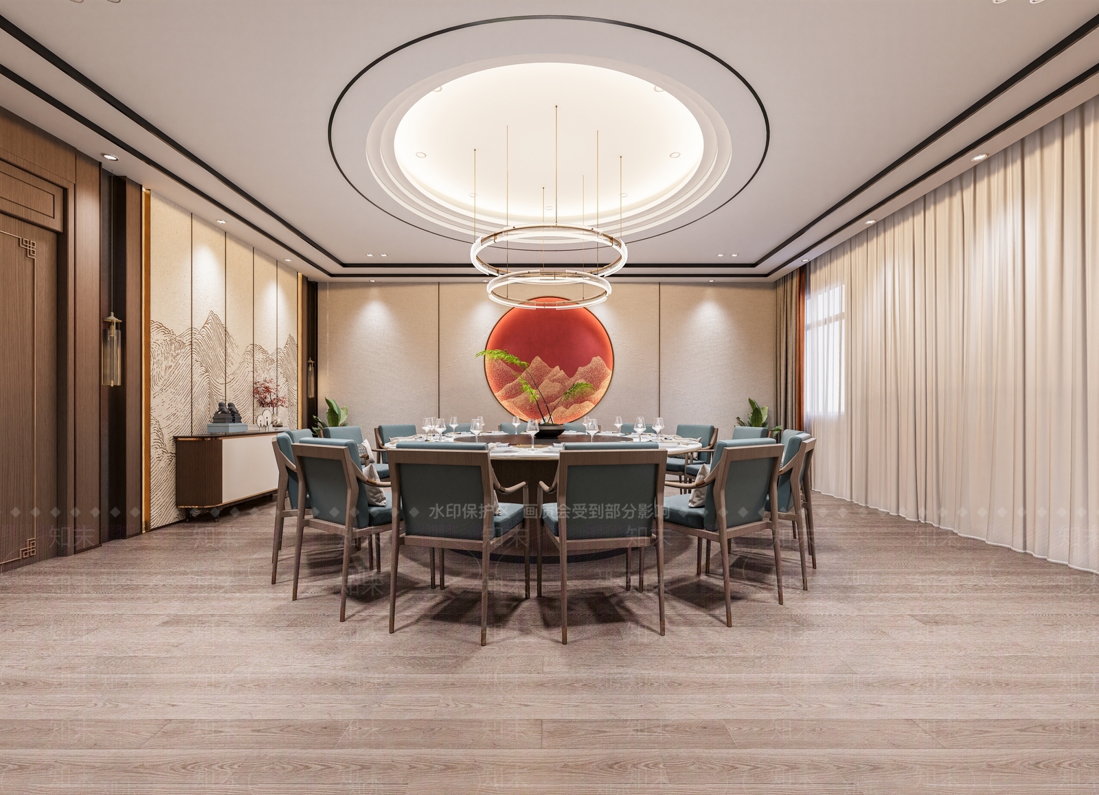 中式新中式包厢3D模型下载【ID:1169918840】