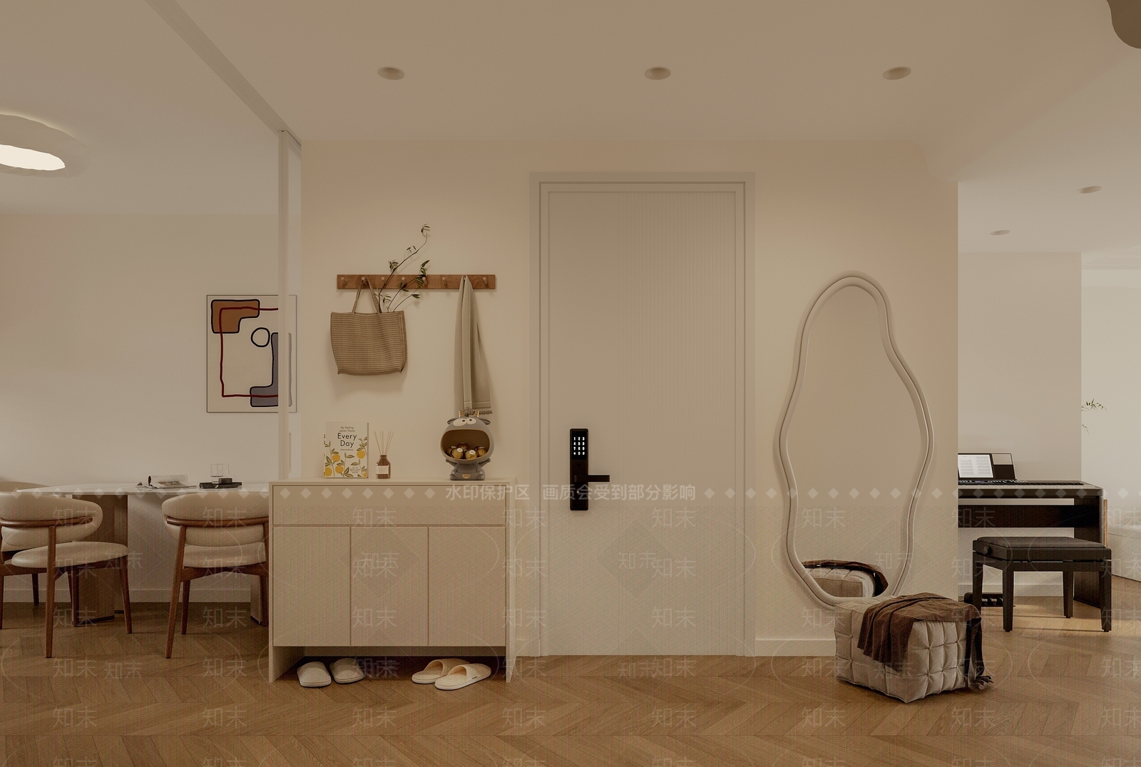 奶油玄关3D模型下载【ID:1214717940】