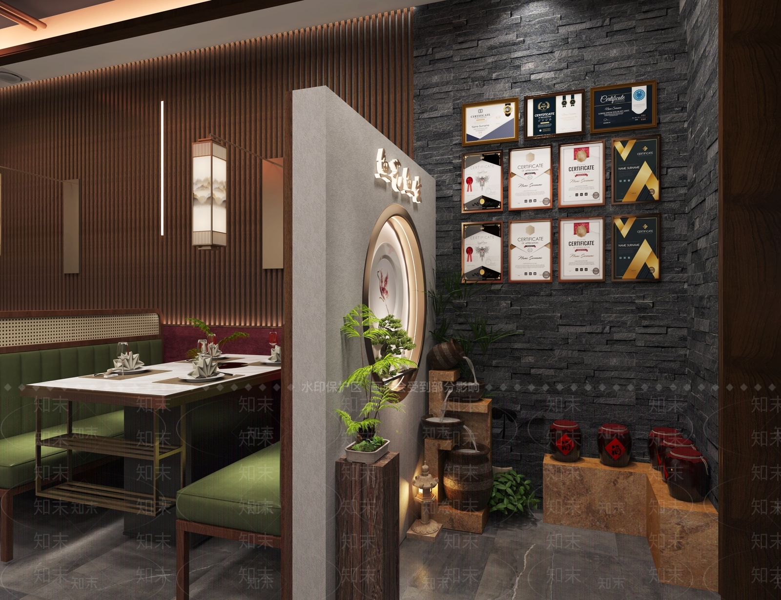 新中式原木中餐厅3D模型下载【ID:1169922802】