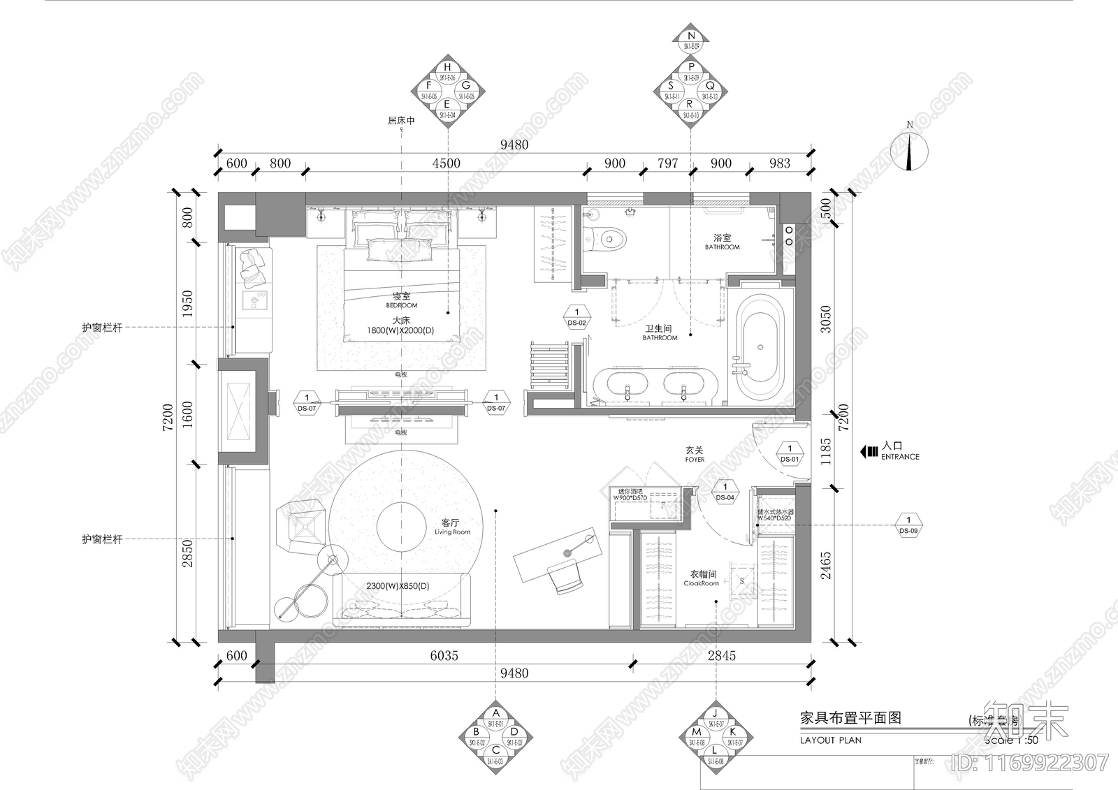 现代酒店cad施工图下载【ID:1169922307】