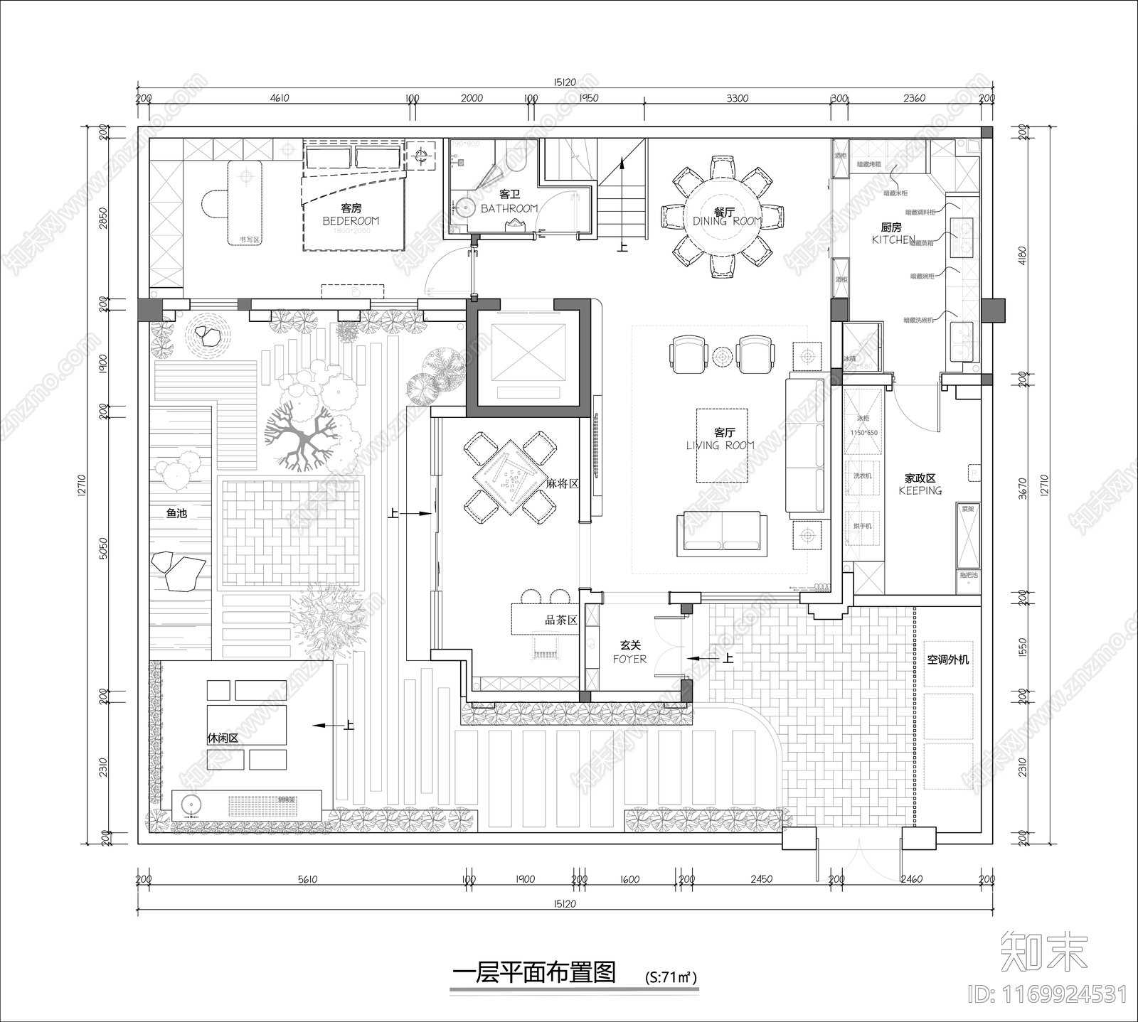 现代整体家装空间cad施工图下载【ID:1169924531】