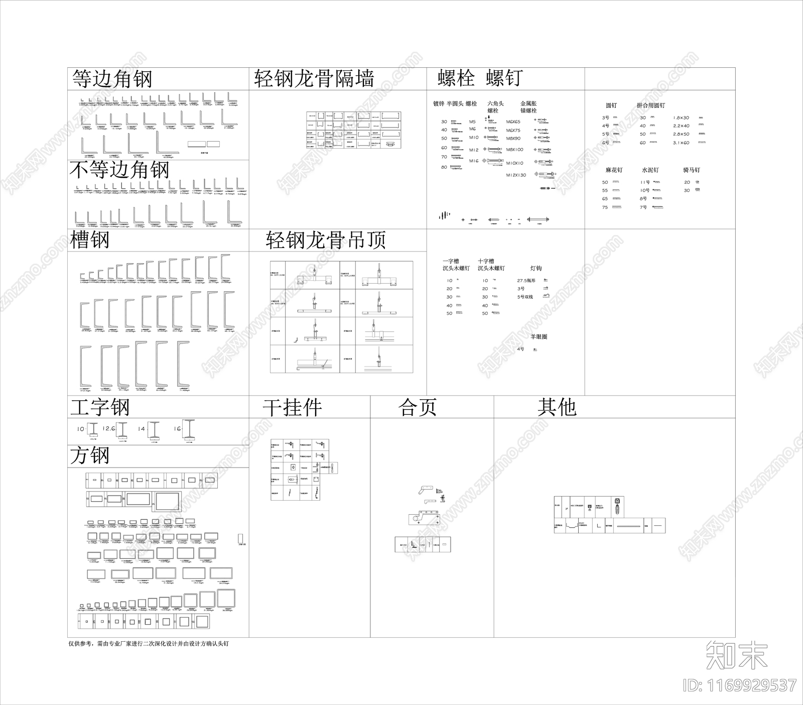 综合硬装构件图库施工图下载【ID:1169929537】