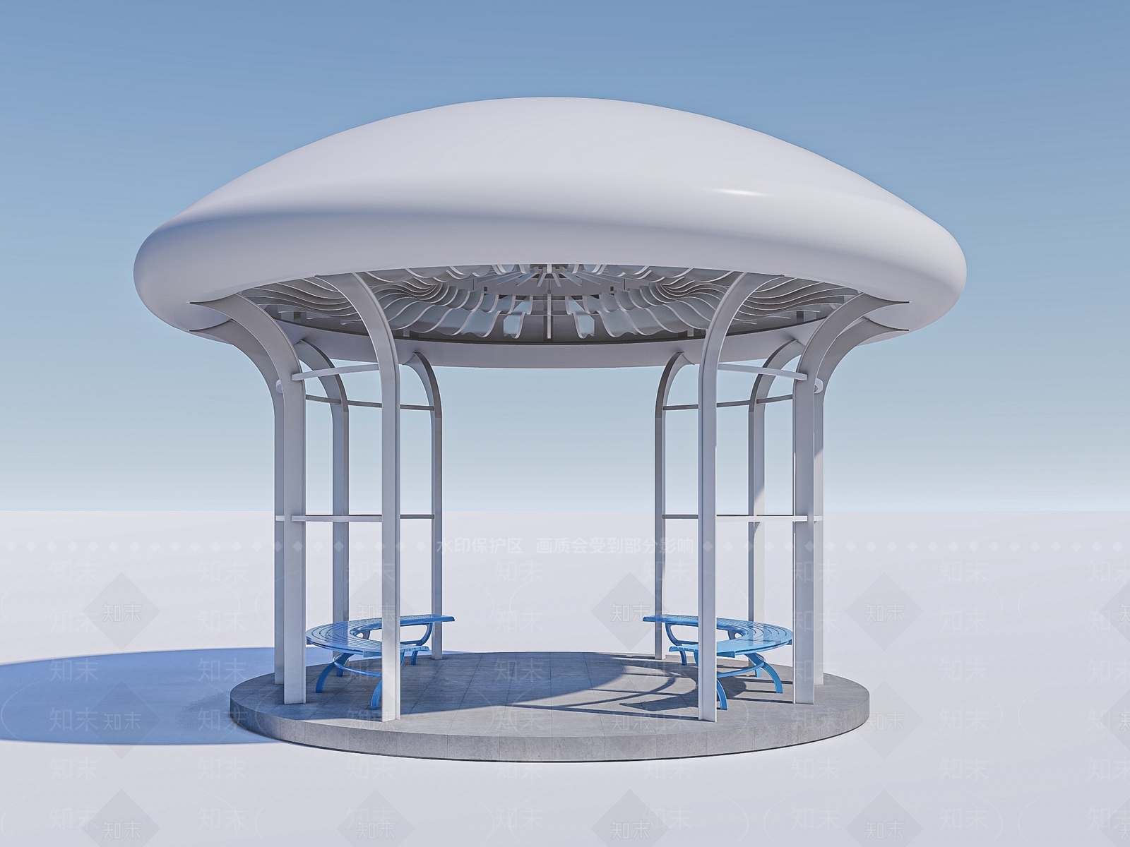 现代简约亭子SU模型下载【ID:1169932750】