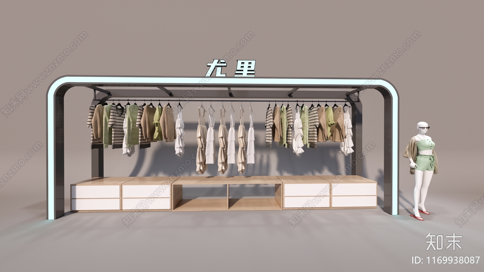 现代服装店SU模型下载【ID:1169938087】