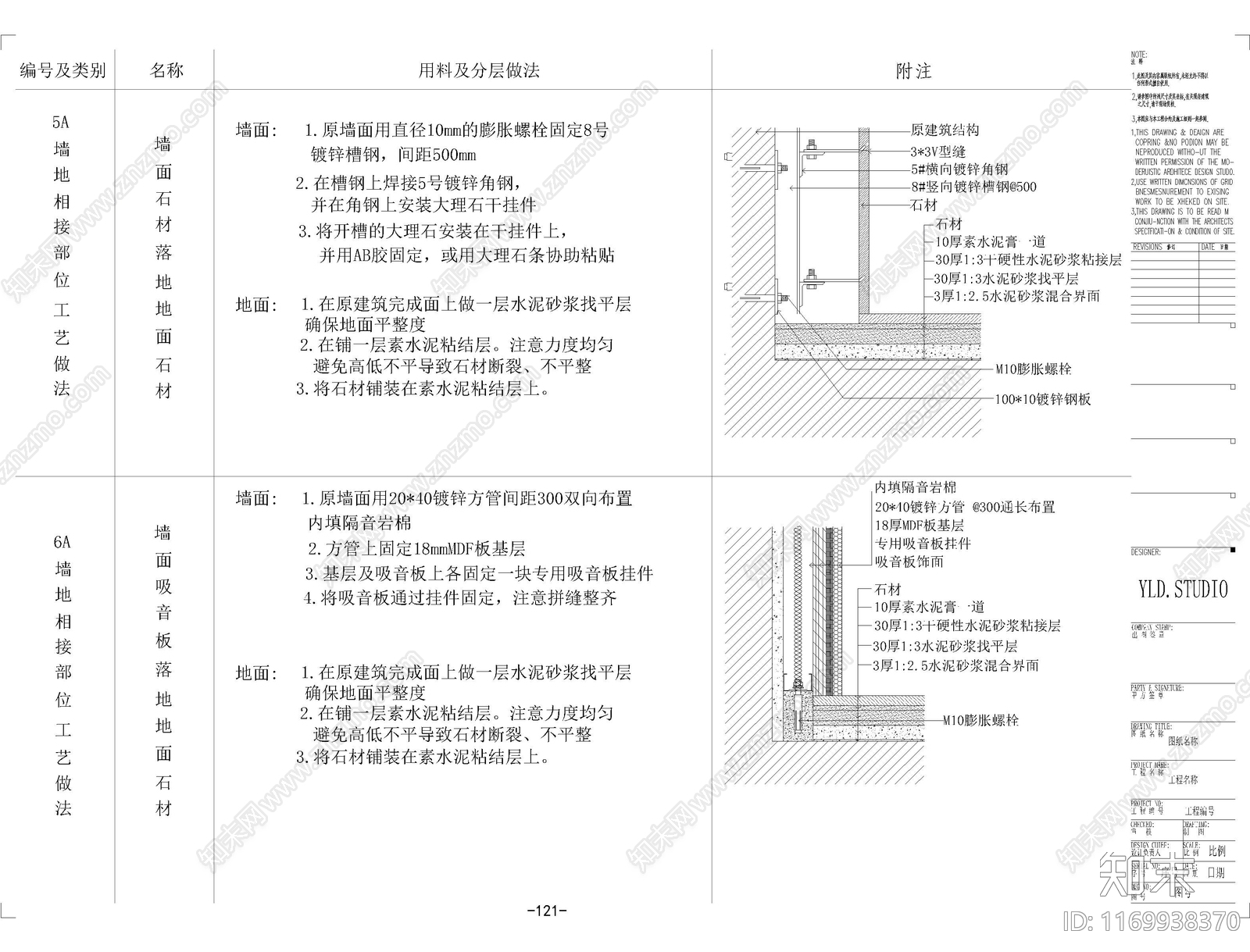 现代墙面节点cad施工图下载【ID:1169938370】