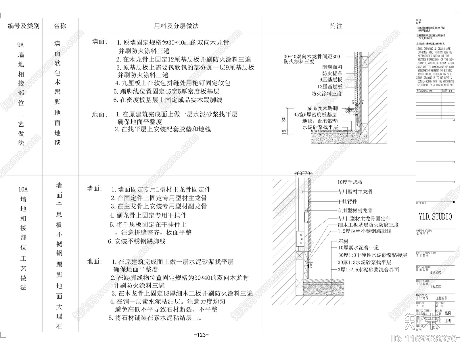 现代墙面节点cad施工图下载【ID:1169938370】