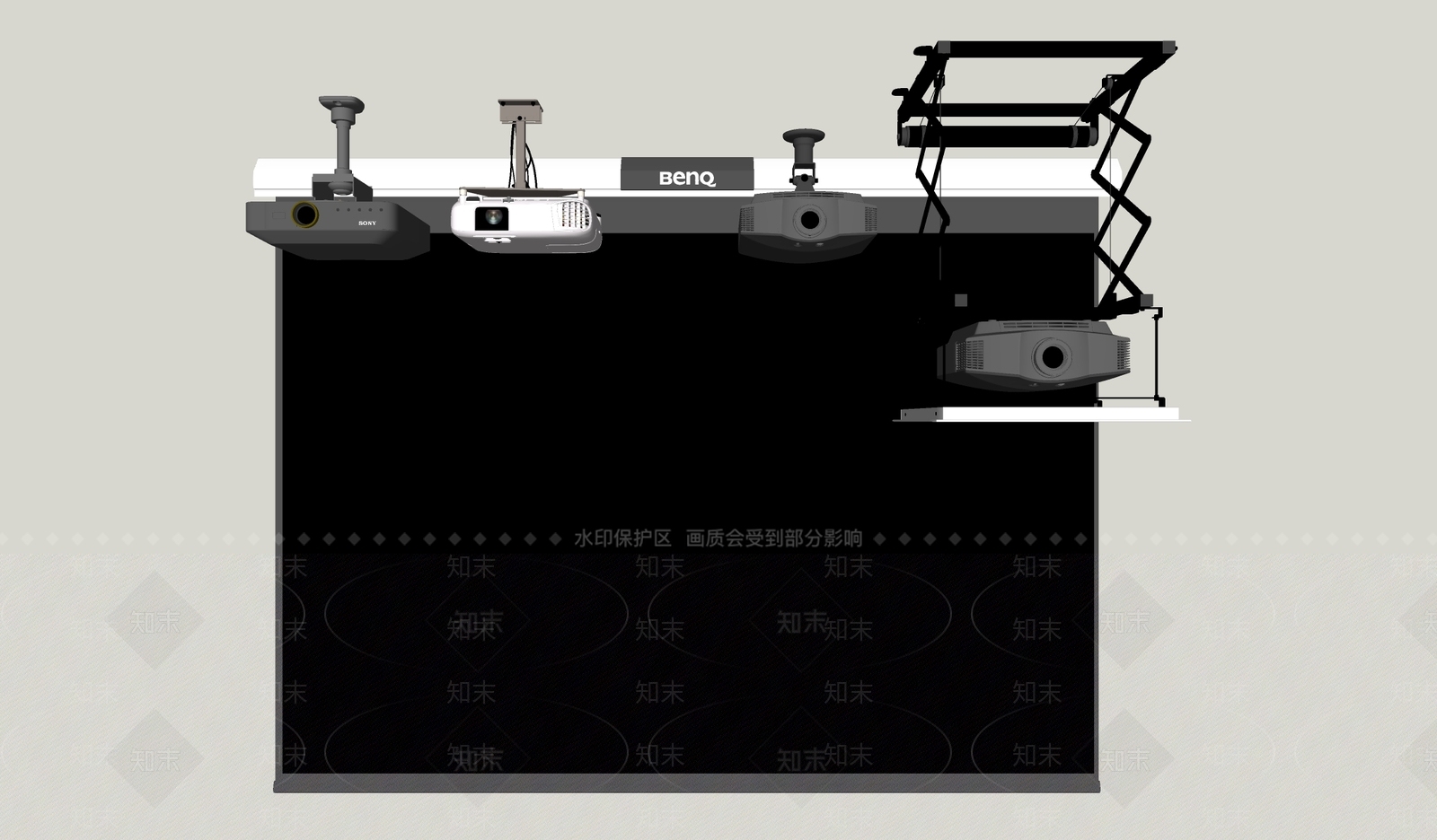 投影幕布SU模型下载【ID:1169943506】