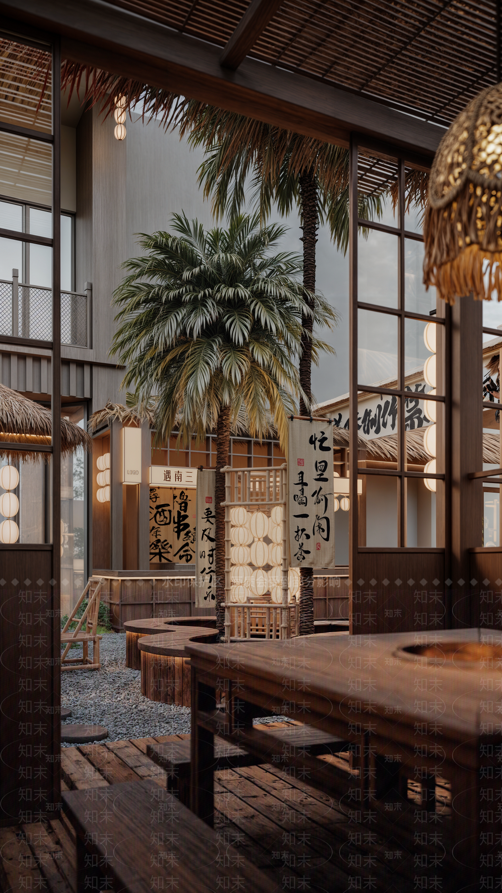 现代新中式烧烤店3D模型下载【ID:1169946206】