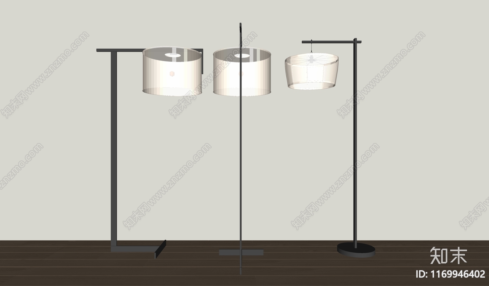 现代落地灯SU模型下载【ID:1169946402】