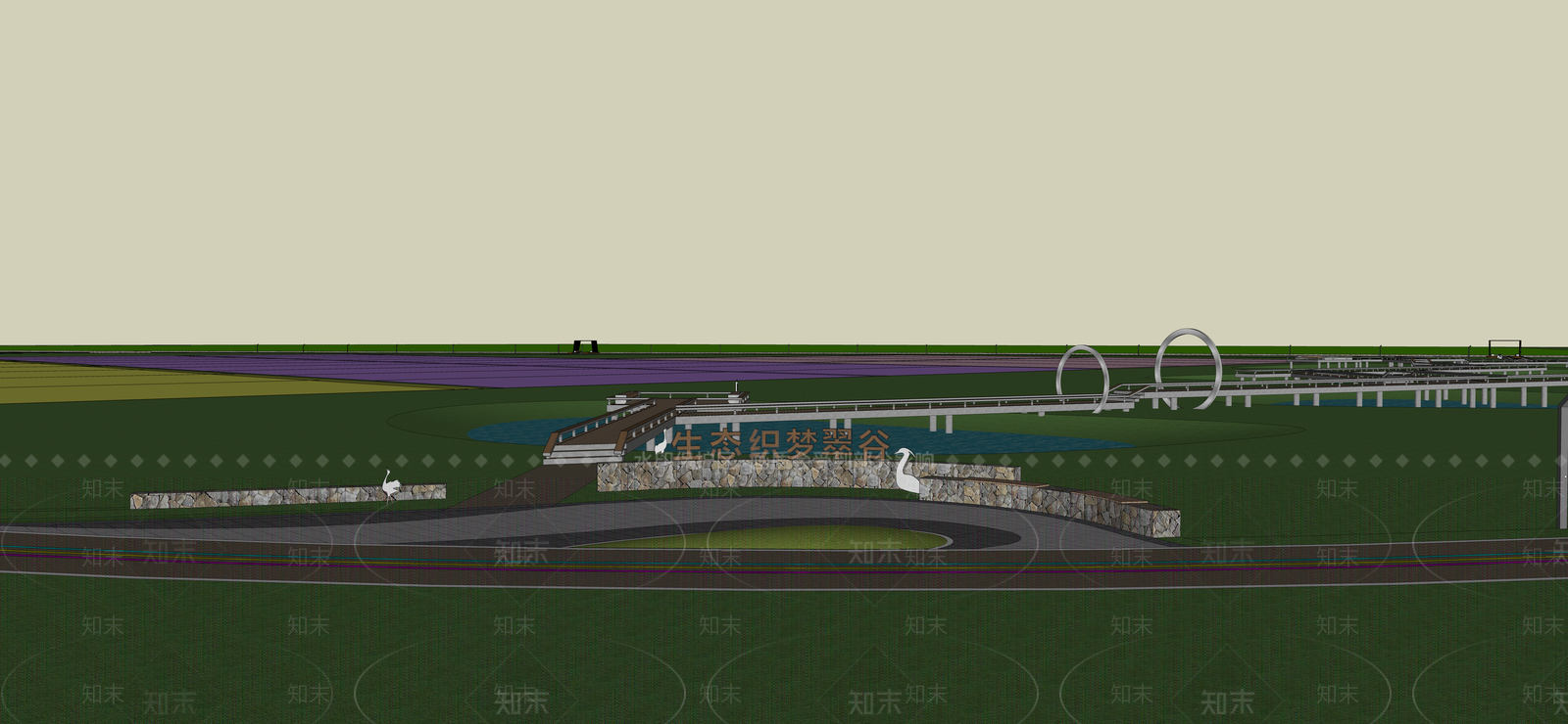 现代景观公园SU模型下载【ID:1169946504】