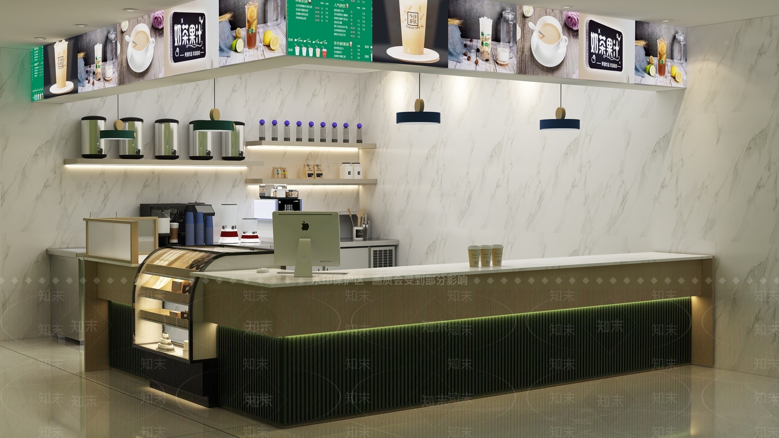 现代奶茶店SU模型下载【ID:1169948975】