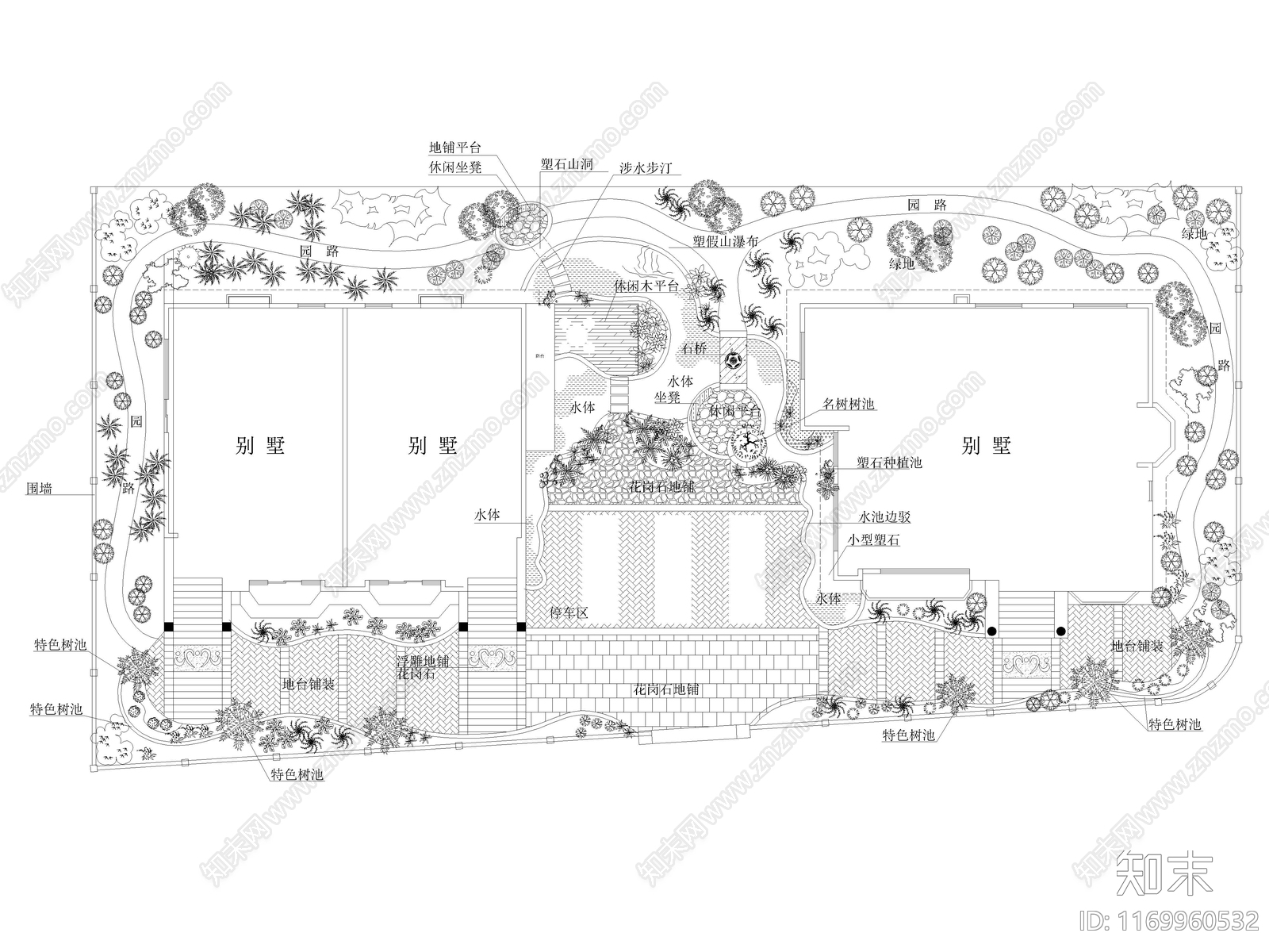 90套别墅庭院屋顶花园景观平面图施工图cad施工图下载【ID:1169960532】