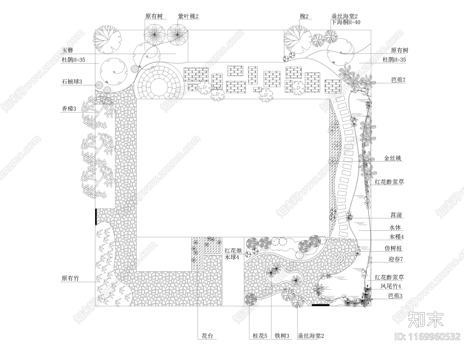 90套别墅庭院屋顶花园景观平面图施工图cad施工图下载【ID:1169960532】