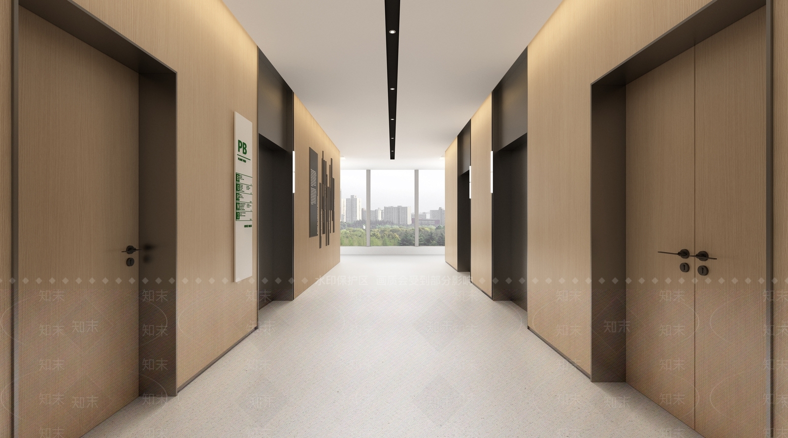 现代原木电梯间3D模型下载【ID:1169953390】