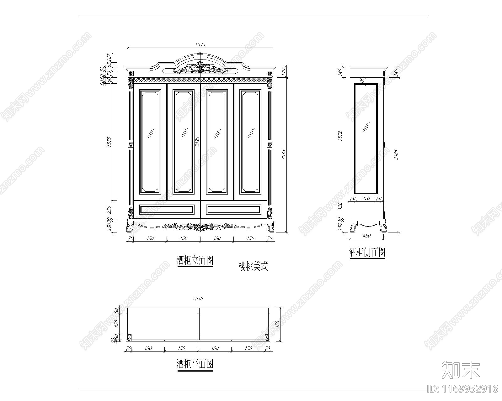 欧式综合家具图库施工图下载【ID:1169952916】