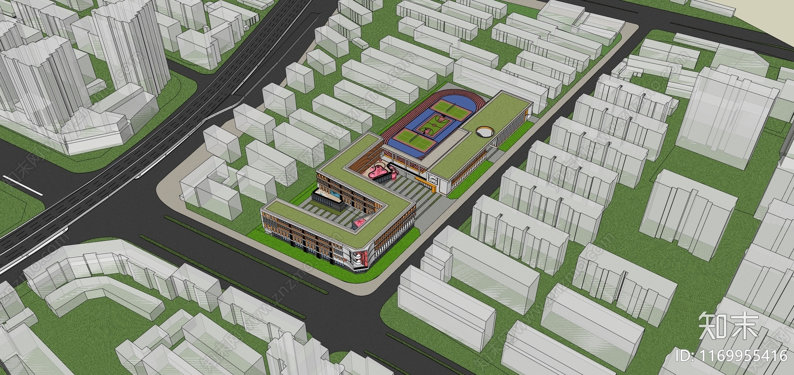 现代学校建筑SU模型下载【ID:1169955416】