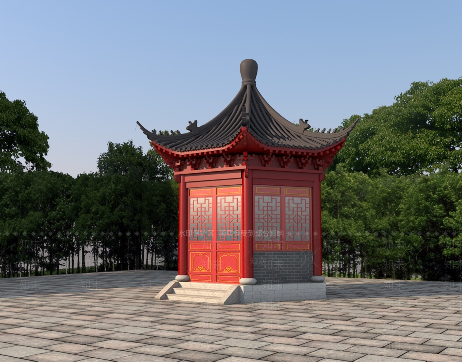中式新中式亭子3D模型下载【ID:1169955660】