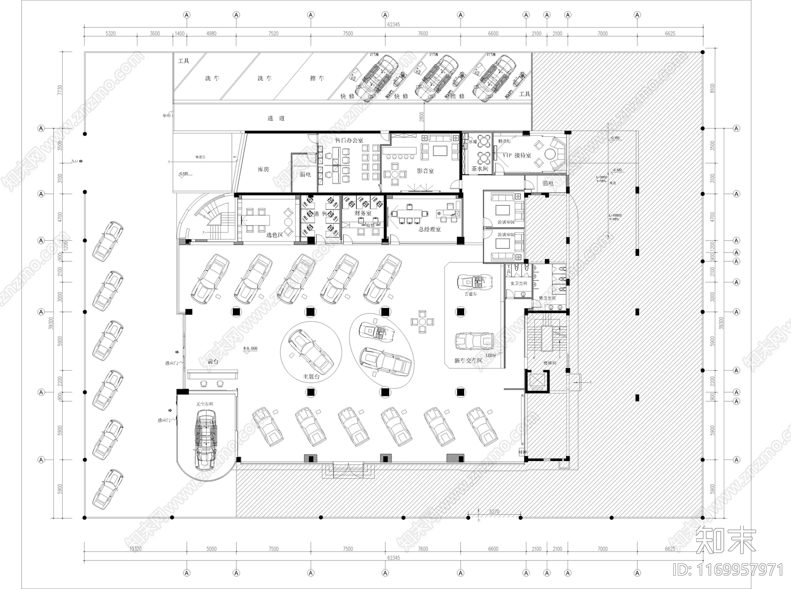 现代4s店施工图下载【ID:1169957971】