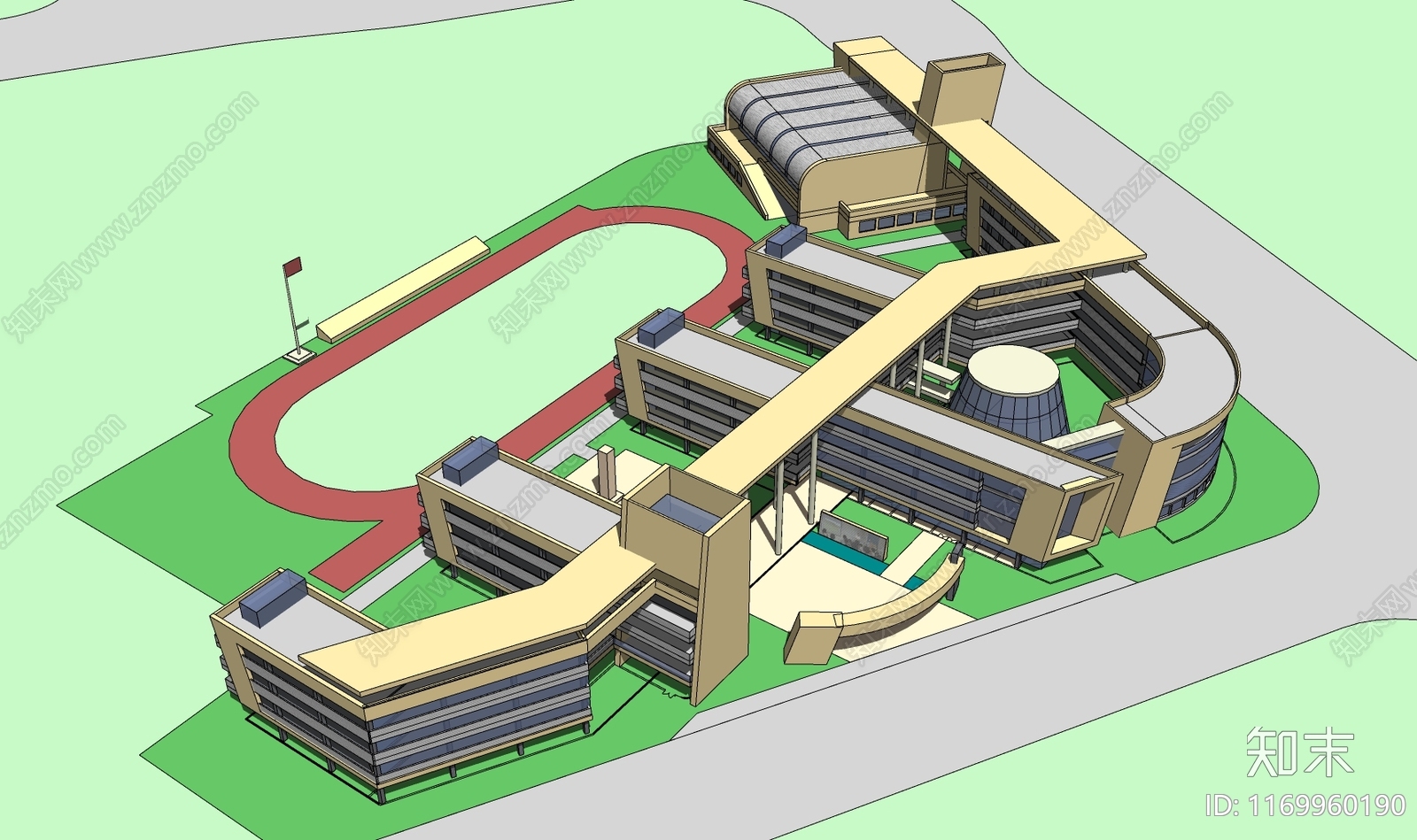 现代学校建筑SU模型下载【ID:1169960190】