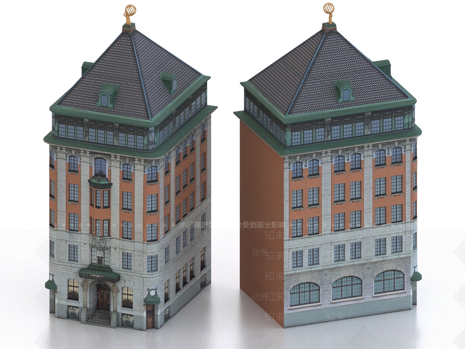 欧式艺术风格建筑3D模型下载【ID:1169960594】
