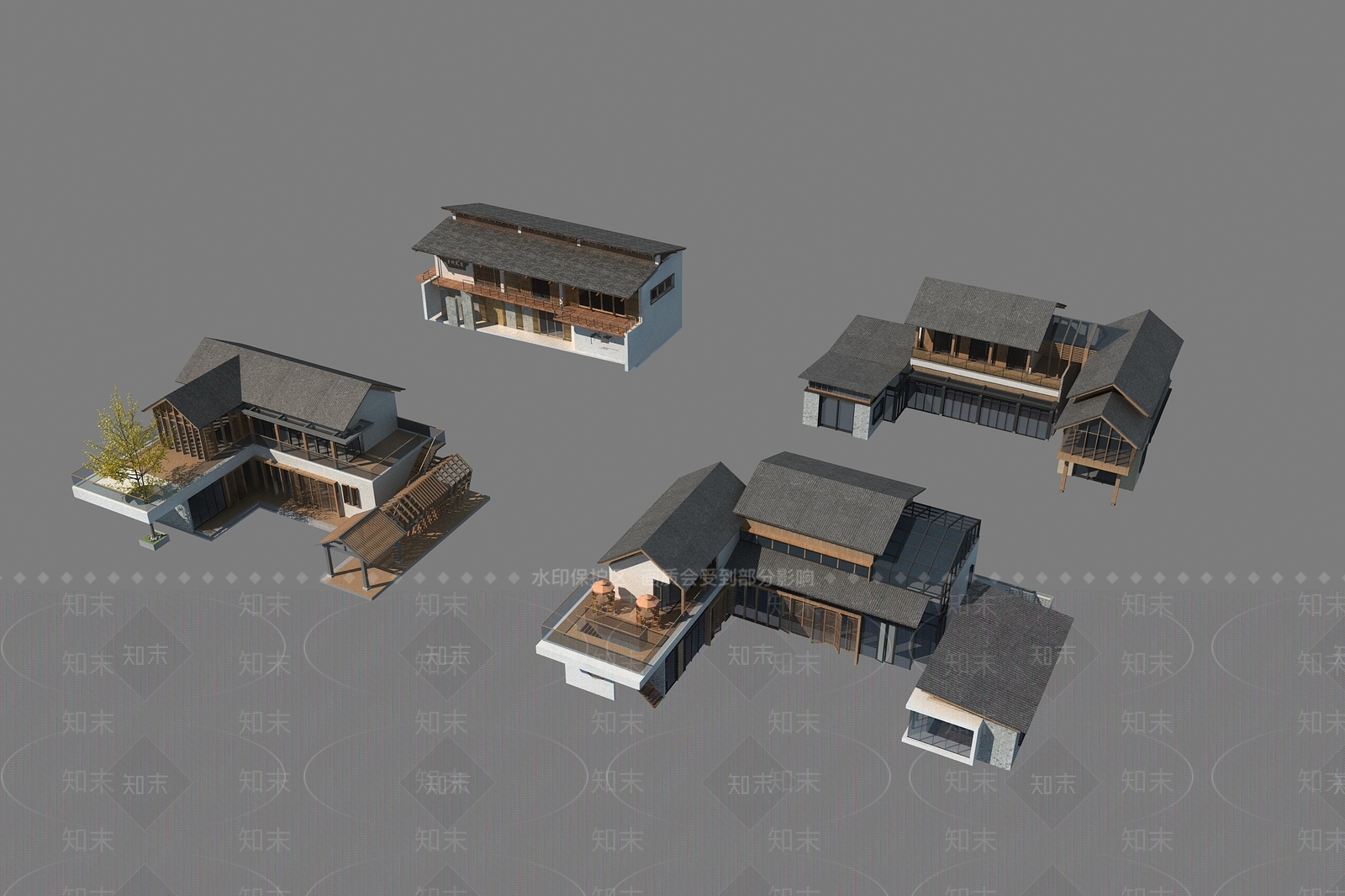 中式古建3D模型下载【ID:1169962618】
