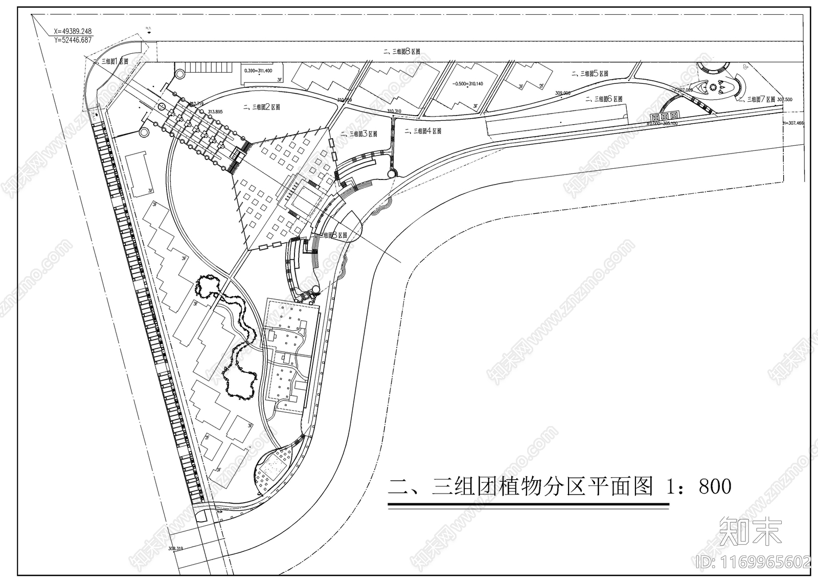 现代公园景观cad施工图下载【ID:1169965602】