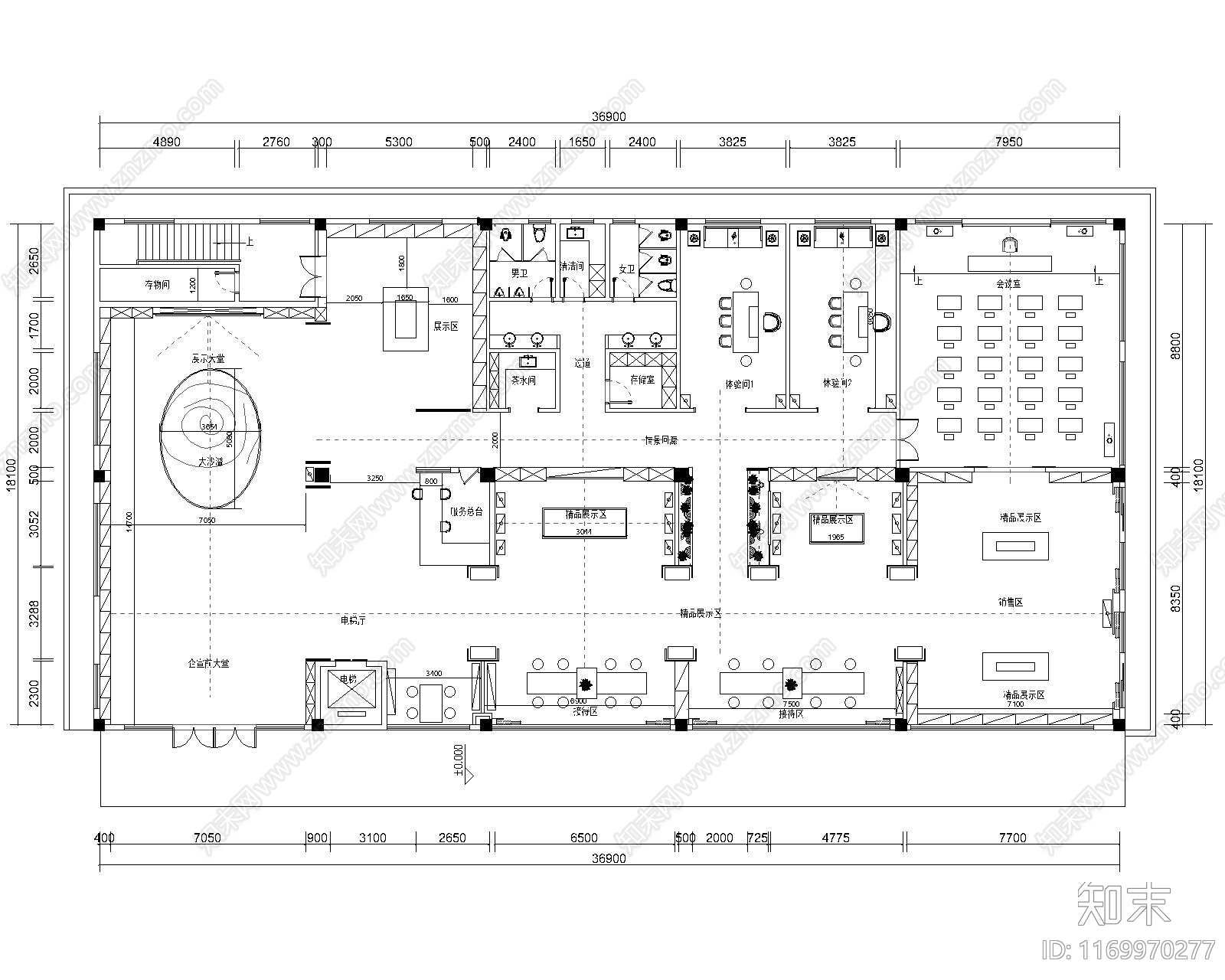 现代售楼处cad施工图下载【ID:1169970277】
