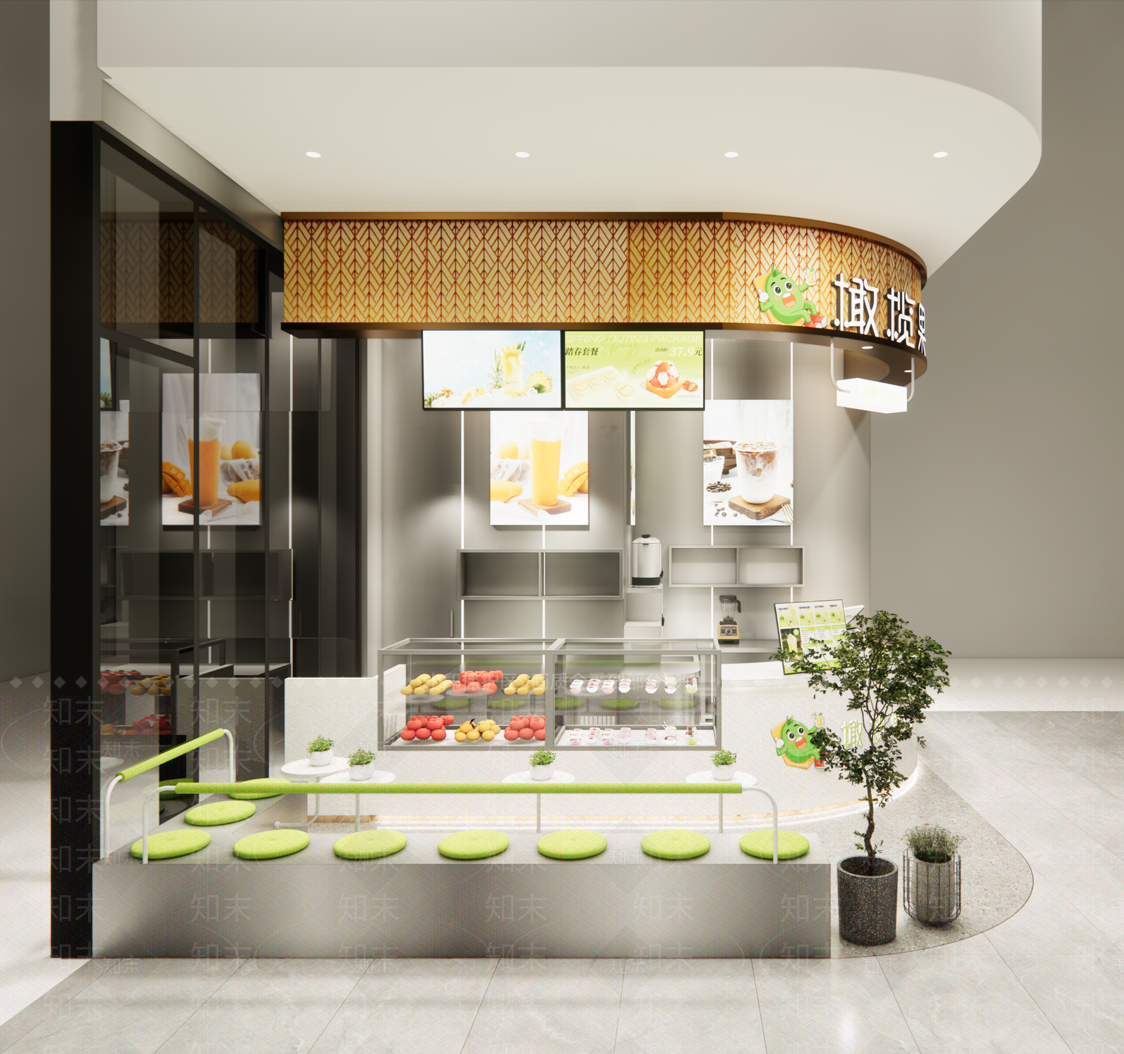 现代奶茶店SU模型下载【ID:1169971409】