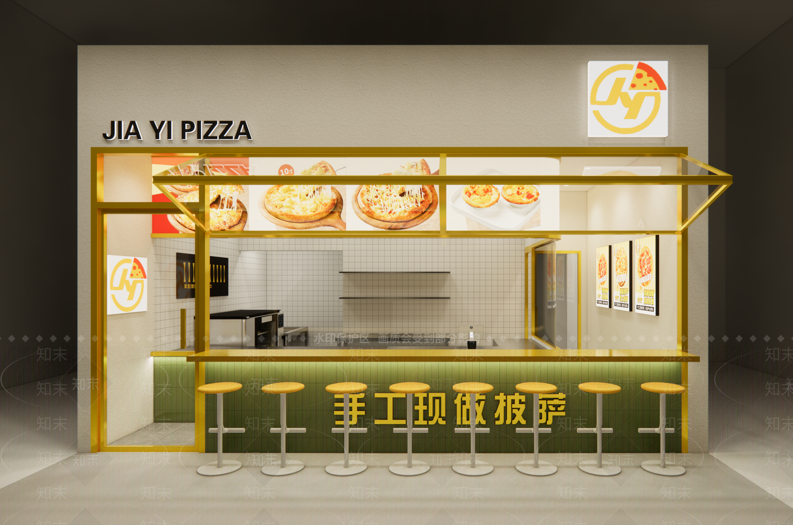 现代小吃快餐店SU模型下载【ID:1169972586】