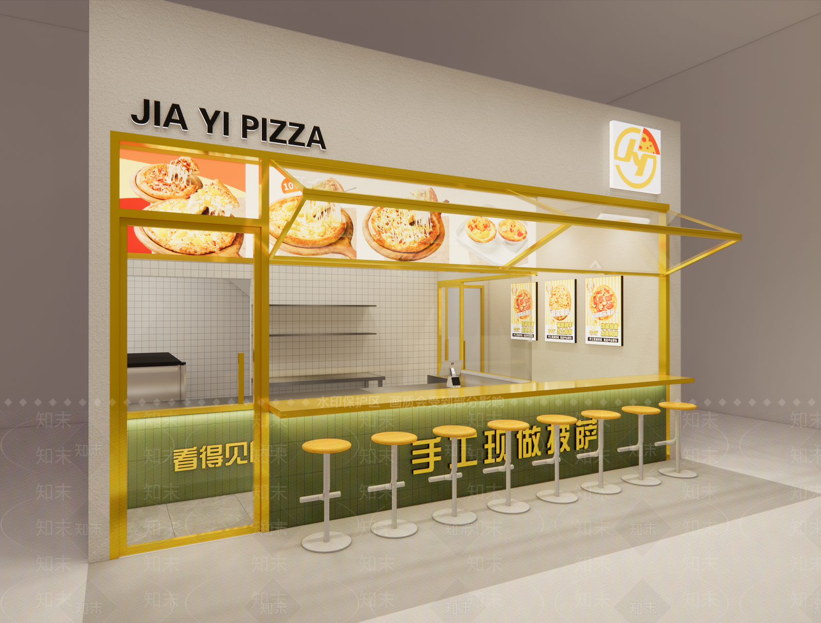 现代小吃快餐店SU模型下载【ID:1169972586】