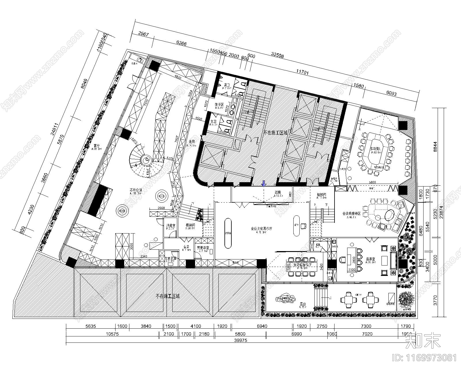 现代其他工装空间cad施工图下载【ID:1169973081】