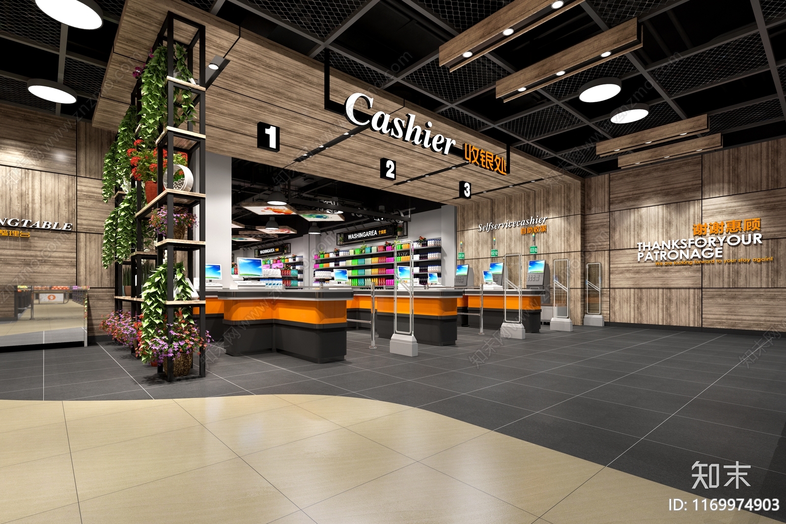 现代超市cad施工图下载【ID:1169974903】