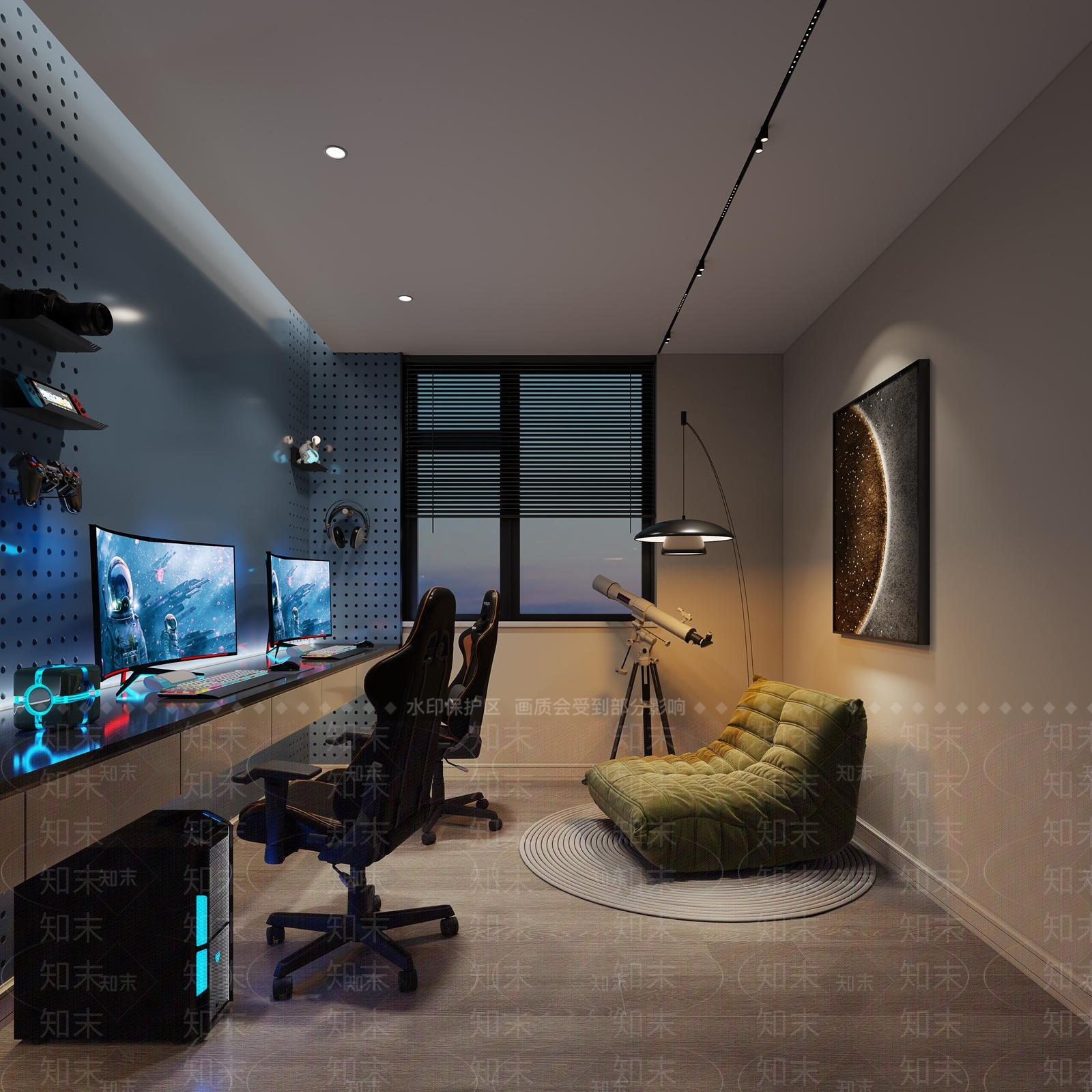 现代简约儿童娱乐室3D模型下载【ID:1170834633】