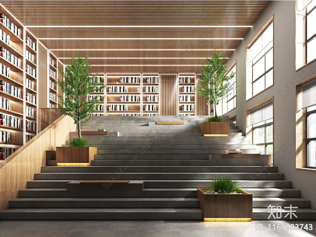 现代阅览室cad施工图下载【ID:1169983743】