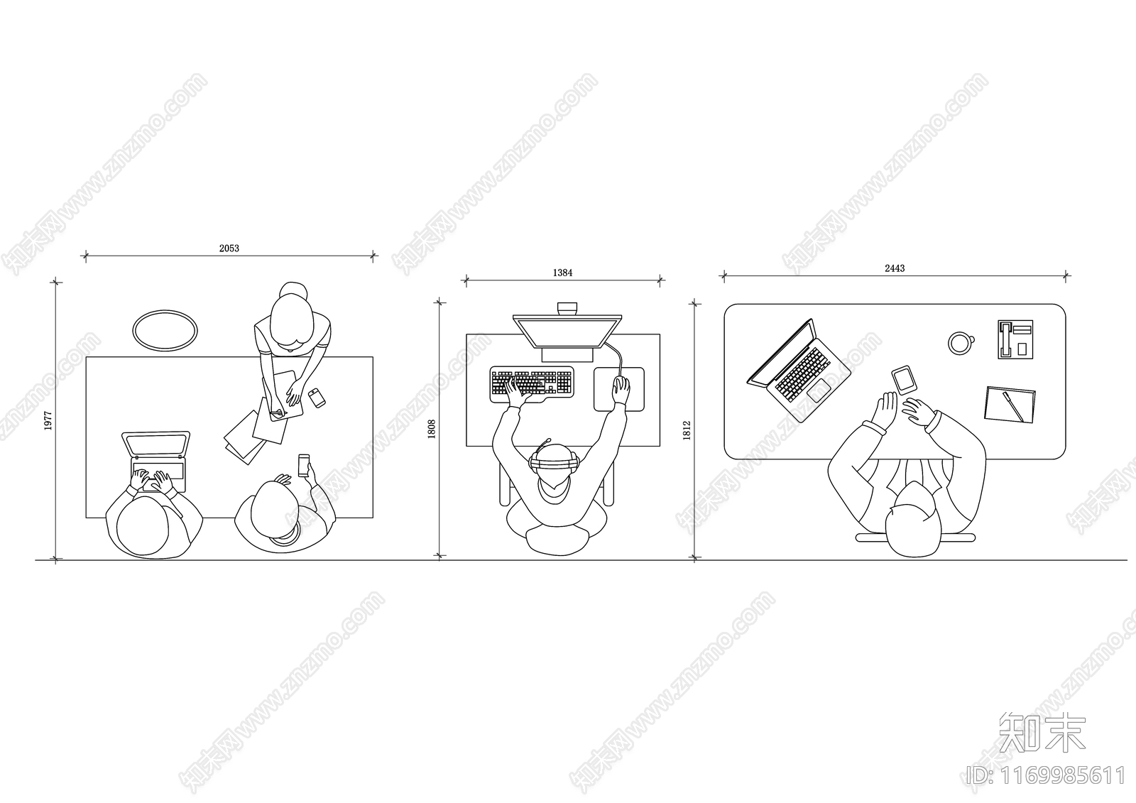 现代办公室cad施工图下载【ID:1169985611】