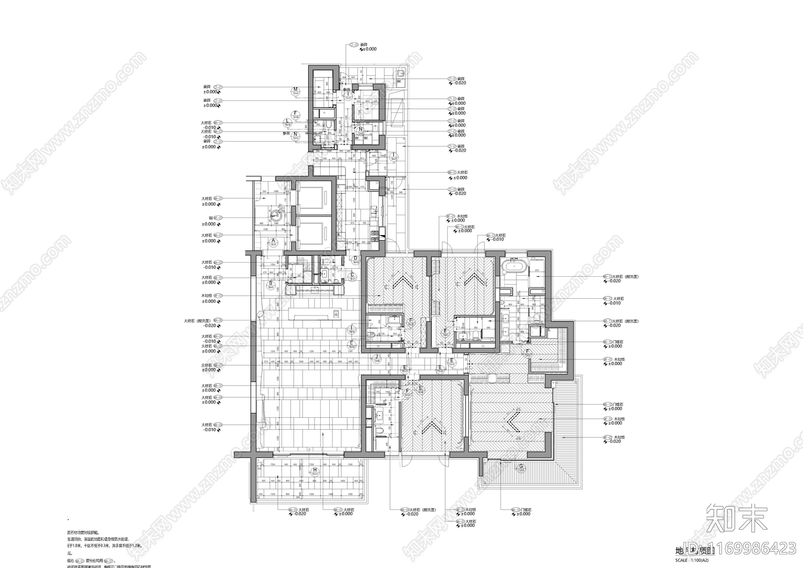 现代整体家装空间cad施工图下载【ID:1169986423】