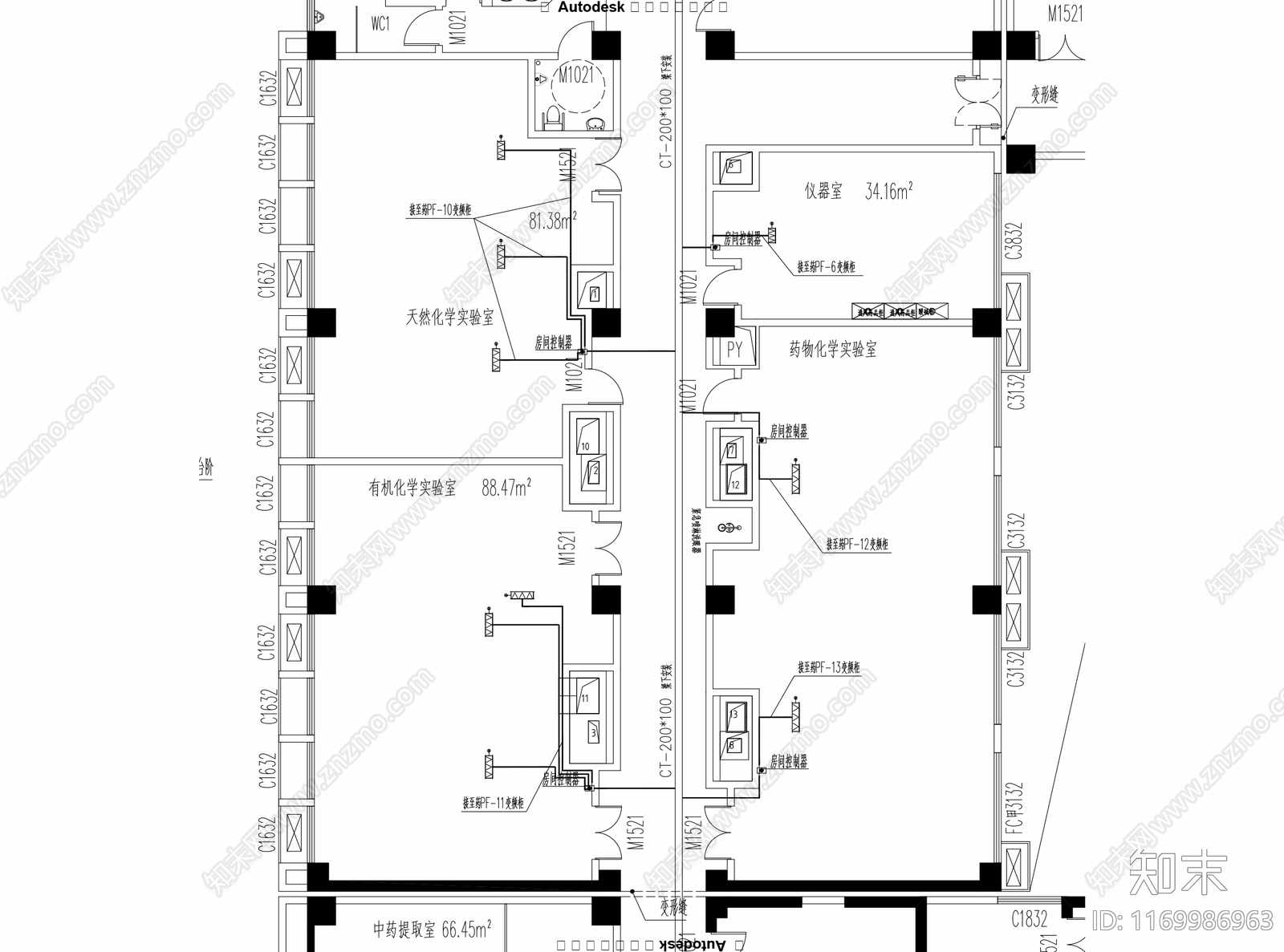现代实验室cad施工图下载【ID:1169986963】