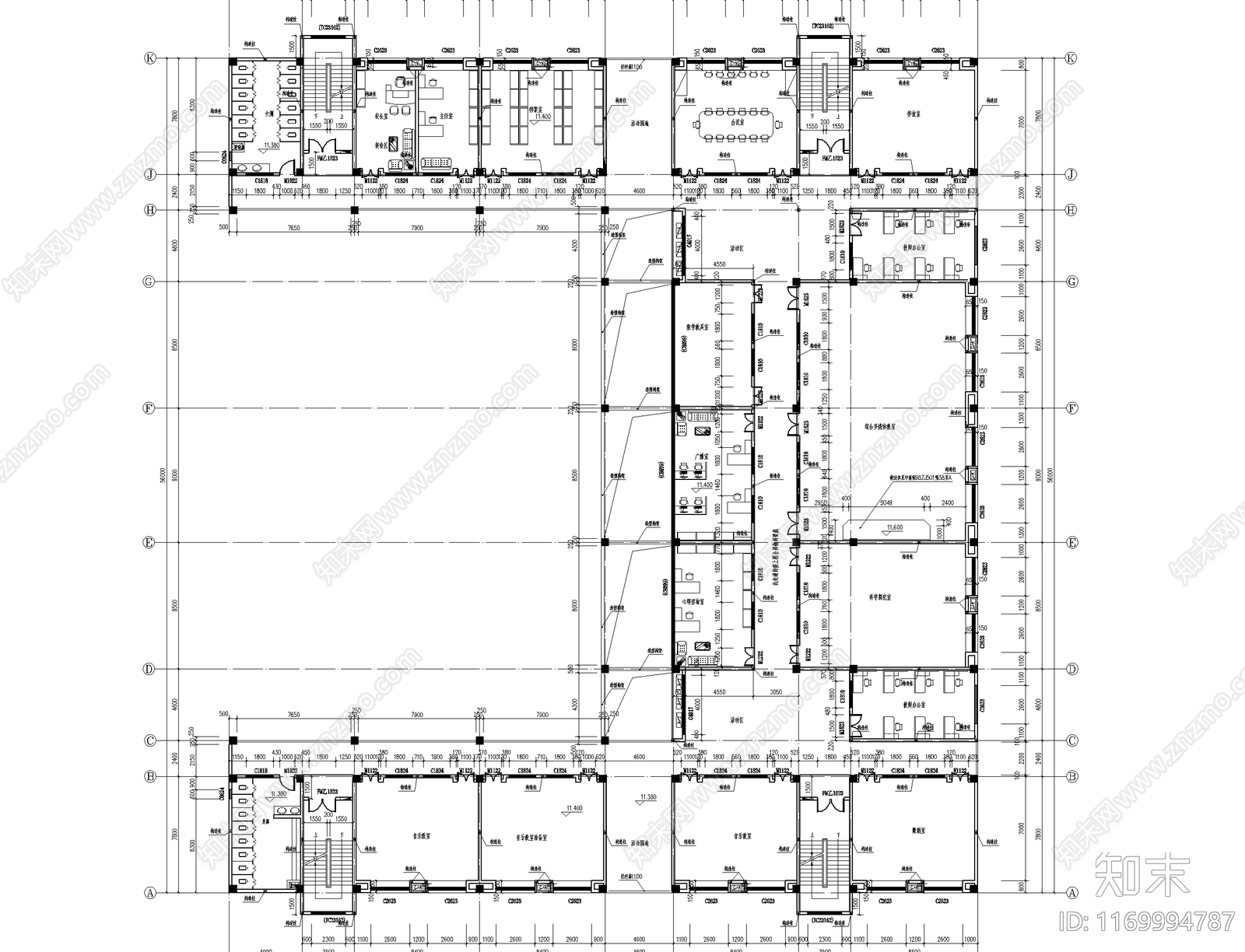 现代学校建筑cad施工图下载【ID:1169994787】