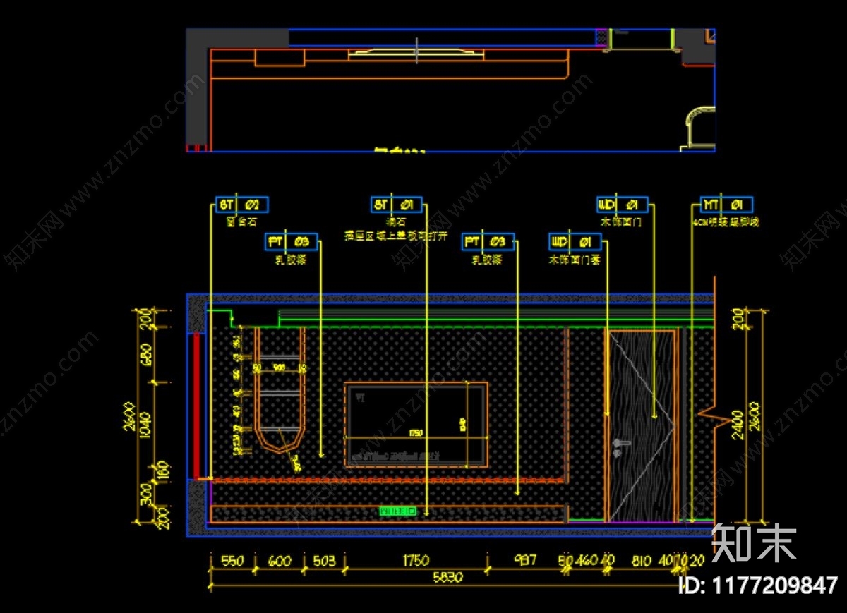 现代轻奢整体家装空间施工图下载【ID:1177209847】