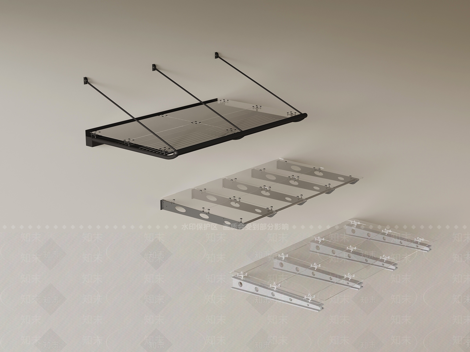 现代遮阳棚3D模型下载【ID:1170009525】