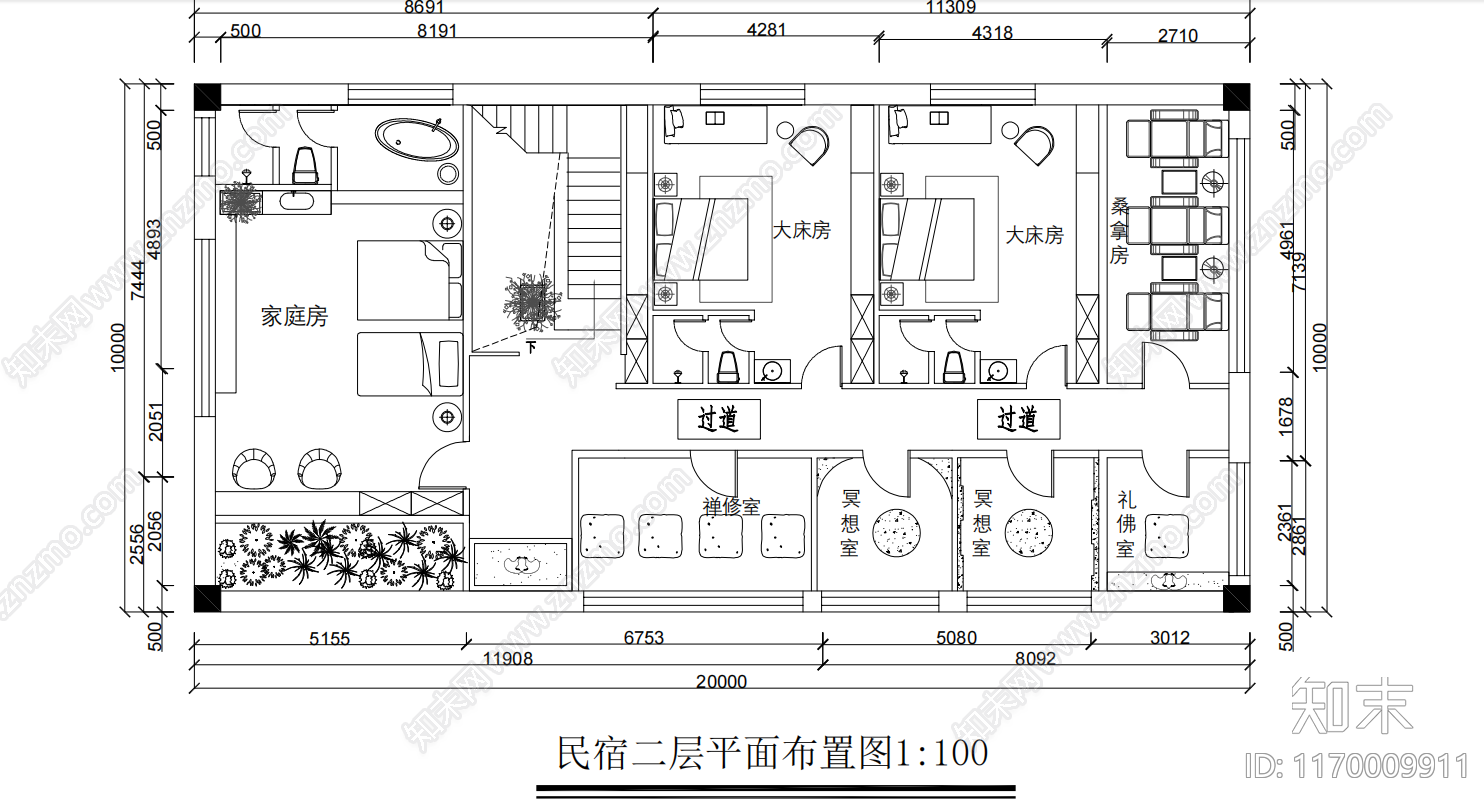 禅意民宿施工图下载【ID:1170009911】